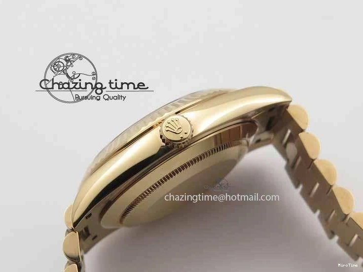 MiroTime 0318 Sophisticated Day-Date 40mm 228239 RG Noob 1:1 Best Edition Brown Roman Dial On RG President Bracelet A 3707